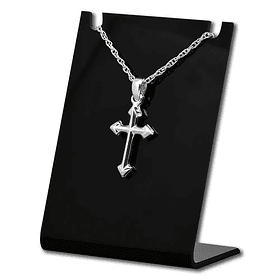 Colgante Cruz de Puntas en Plata Fina, Símbolo de Fe y Protección, Con cadena