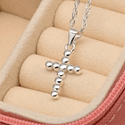 Colgante Cruz de Puntos en Plata Fina, incluye cadena 2