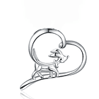 Colgante perro mini amigo corazón en plata fina 925 1