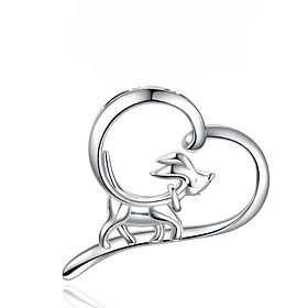 Colgante perro mini amigo corazón en plata fina 925