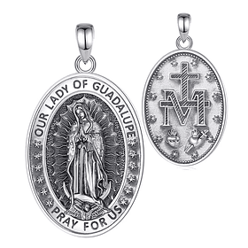 Colgante virgen de Guadalupe en plata fina 925