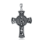 Colgante cruz de Jerusalén, cruz de cuatro vías en plata fina 925 1