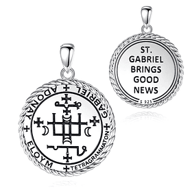 Colgante escudo de san Gabriel en plata fina 925