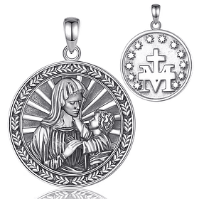 Colgante virgen maria con niño jesus en plata fina 925