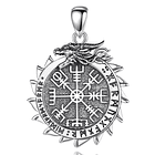 Colgante dragón vikingo con brújula vikinga en plata fina 925 1