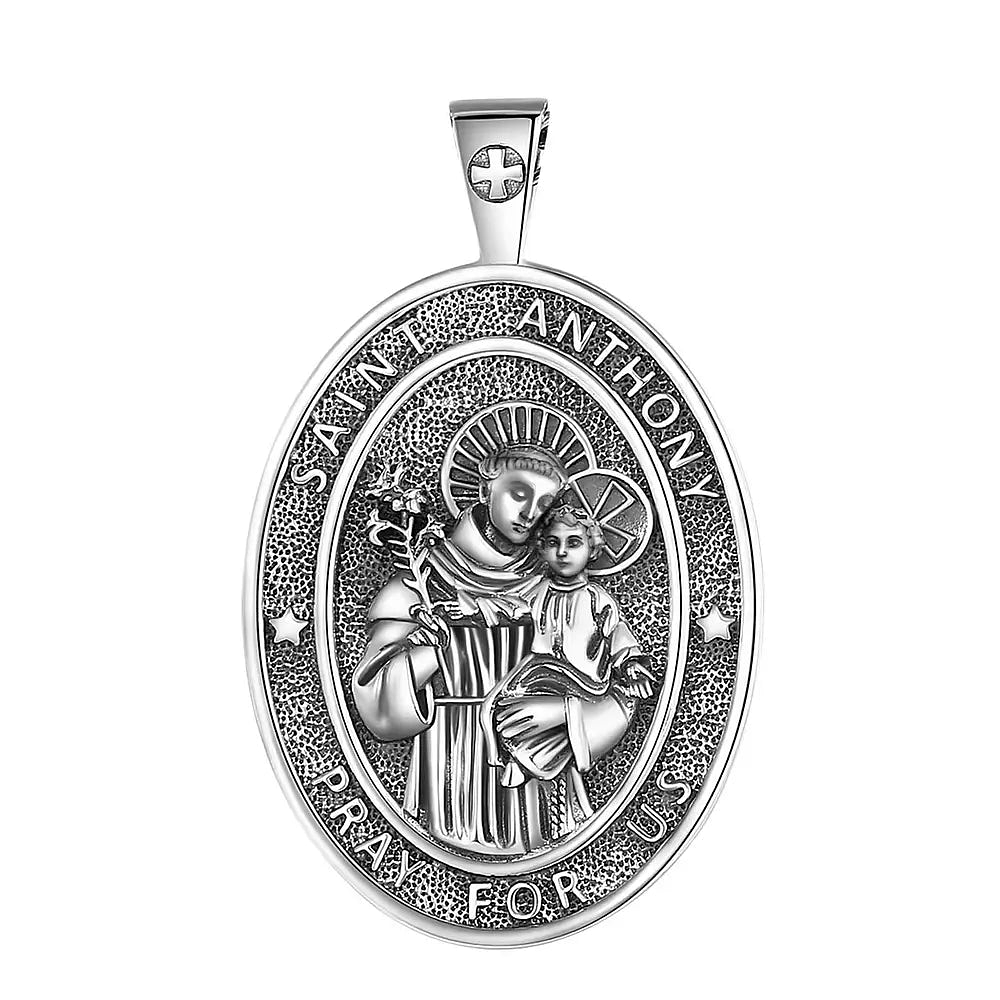 Colgante medalla San Anthony en plata fina 925 1