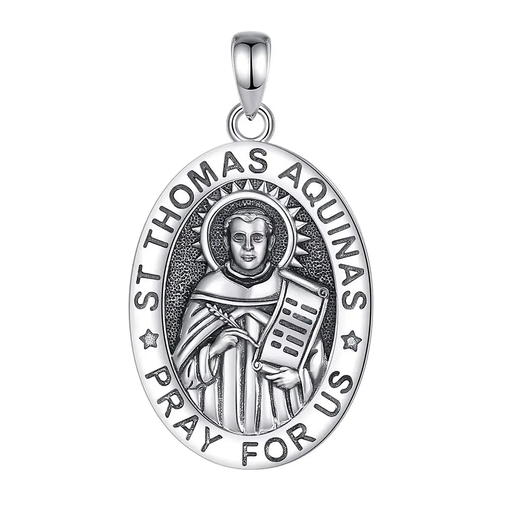 Colgante Santo tomas de aquino en plata fina 950 1