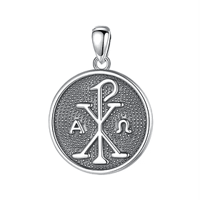 Colgante monograma de cristo (Chi Rho) en plata fina 925