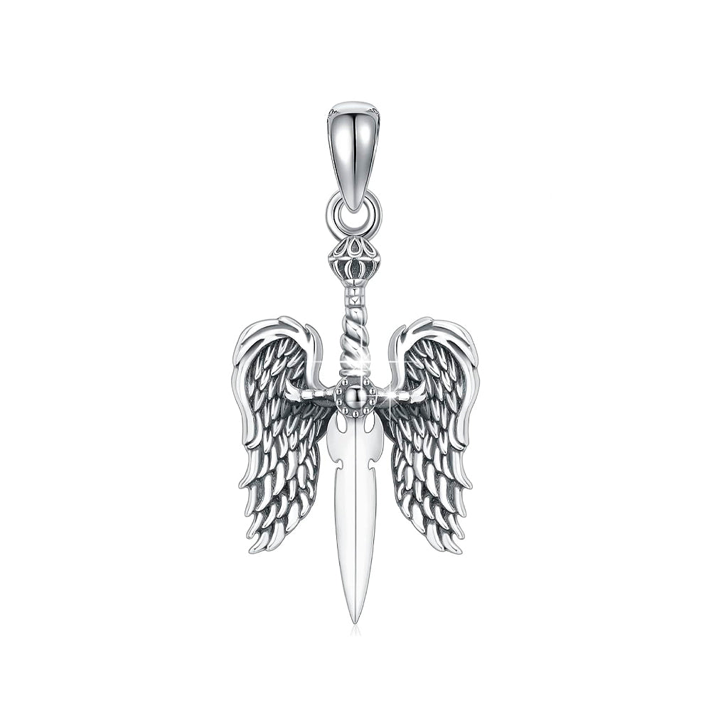 Colgante espada de san miguel de arcángel en plata 1