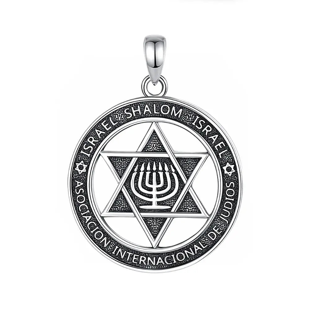 Colgante estrella de david, colgante judio en plata fina 925 1