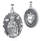 Colgante sagrado corazon de Jesús full definición en plata 1