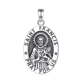 Colgante san francisco de asís en plata fina 925
