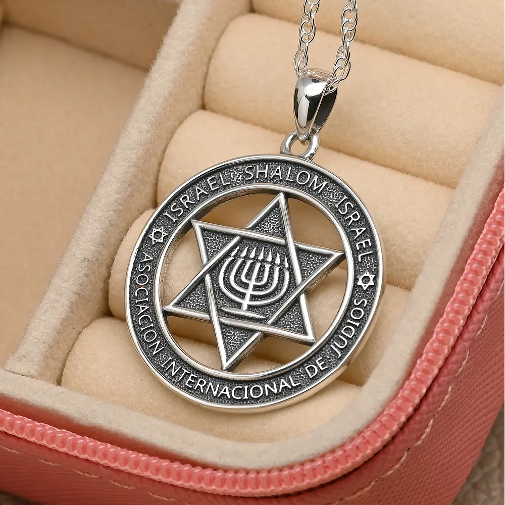 Colgante estrella de david, colgante judio en plata fina 925 2