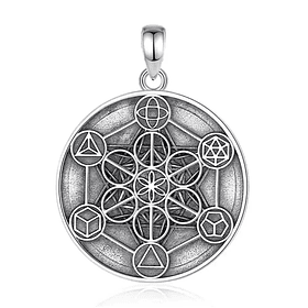 Colgante metatron simbología sagrada en plata fina 950