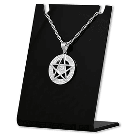 colgante estrella pentagrama en plata fina 950