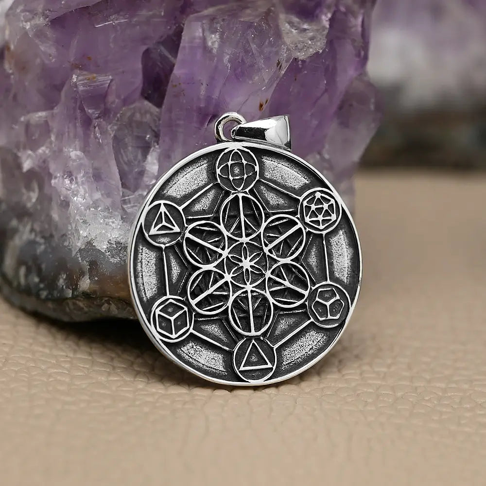 Colgante metatron simbología sagrada en plata fina 950 2
