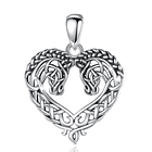 Colgante caballos con forma de corazon en plata fina 950 1