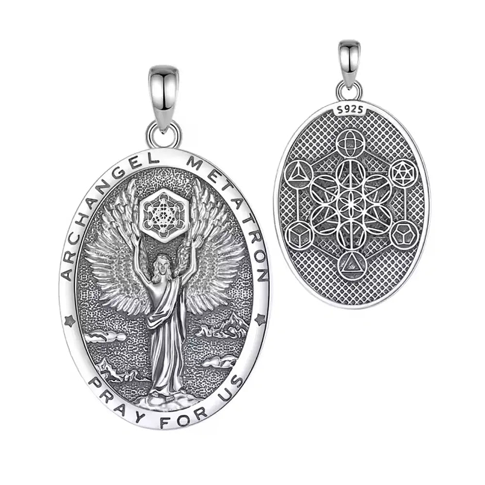 Colgante arcángel de metatron, simbología sagrada en plata fina 950 1