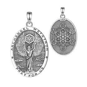 Colgante arcángel de metatron, simbología sagrada en plata fina 950