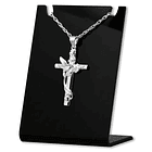 Colgante cruz con colibrí en plata fina 950 1