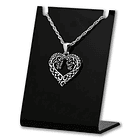 Colgante caballos con forma de corazon en plata fina 950 3