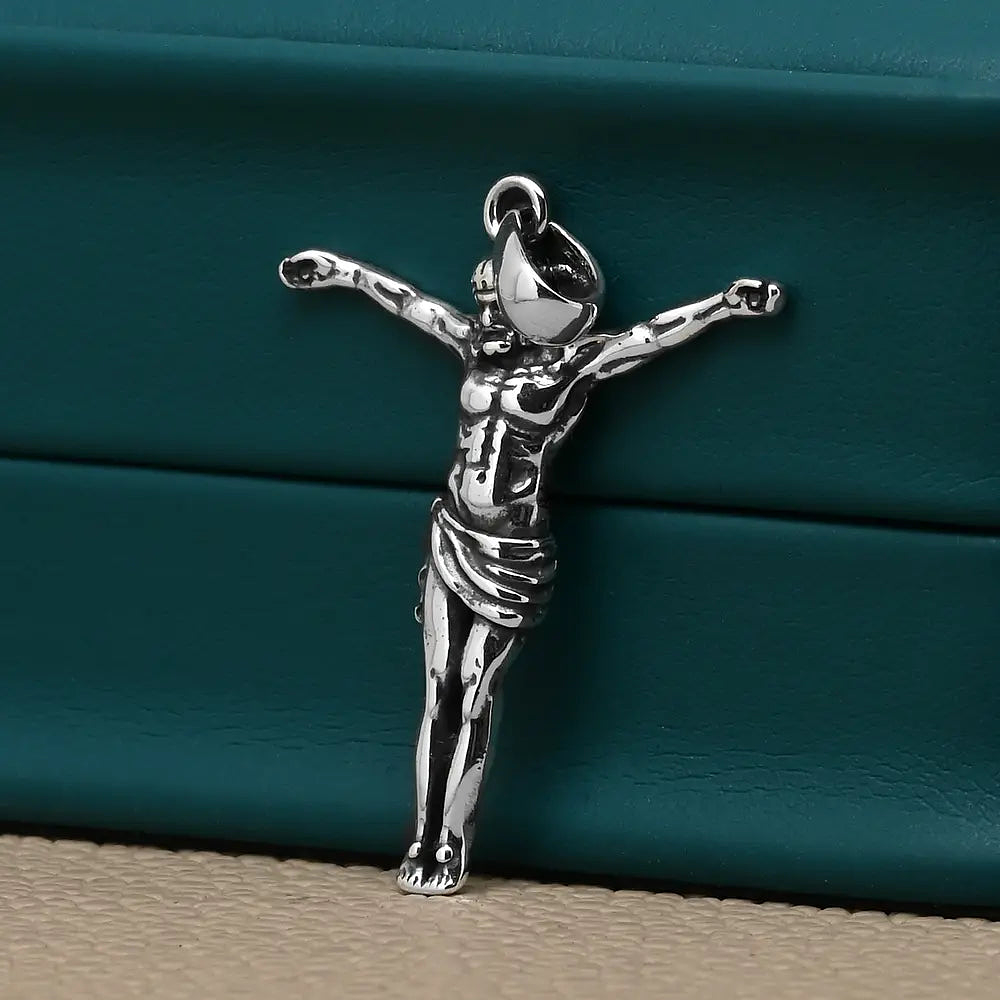 Colgante cristo Dalí full definición en plata fina 950 2