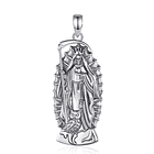 Colgante bendita santa muerte en plata fina 950, con cadena 1