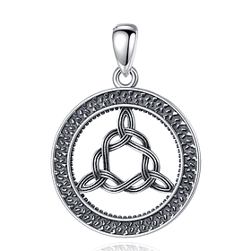 Colgante triqueta celta en plata fina 950, con cadena
