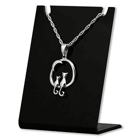 Colgante pareja de gatos enamorados en plata fina