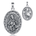 Colgante virgen maria medalla religiosa en plata fina 950 1