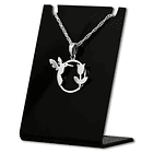 Colgante De Colibri Con Flor En Plata Fina, Con Cadena 1