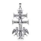 Colgante cruz de Caravaca, cruz con san Benito en plata fina 1