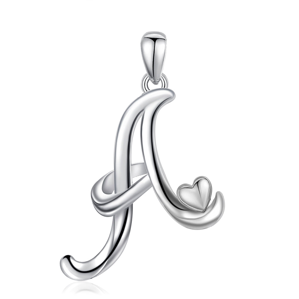 Colgante letra a en plata fina 950, con cadena 1