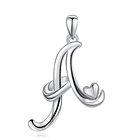 Colgante letra a en plata fina 950, con cadena 1