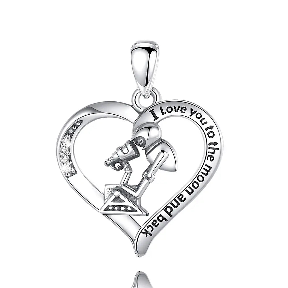 Colgante pareja Wall·e y Eva en plata fina 950 1