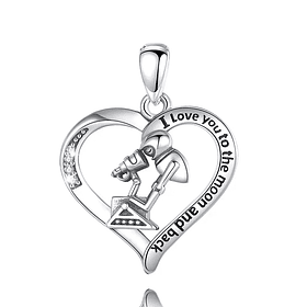 Colgante pareja Wall·e y Eva en plata fina 950