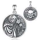 Colgante santa muerte, memento mori en plata fina 950 1