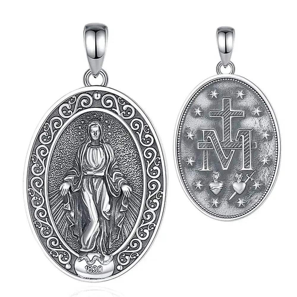 Colgante Virgen Maria full definicion en plata fina 950 1