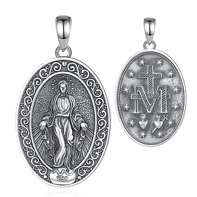 Colgante Virgen Maria full definicion en plata fina 950