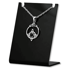 Colgante Nudo De Bruja Con onix En Plata Fina