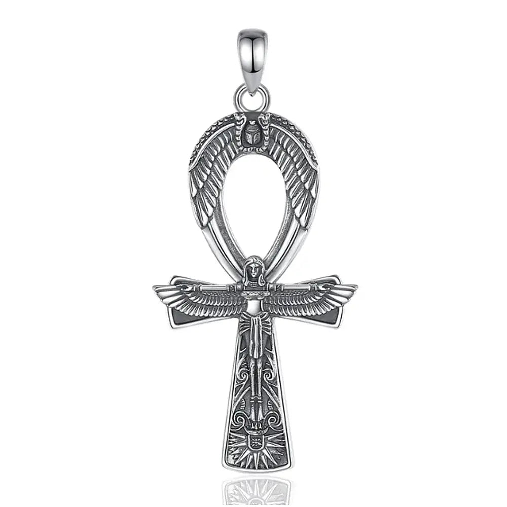 Colgante cruz ankh, llave del cielo en plata fina 950 1