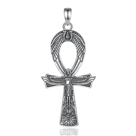 Colgante cruz ankh, llave del cielo en plata fina 950