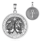 Colgante Medallón Anubis De Plata fina 950, con cadena 1