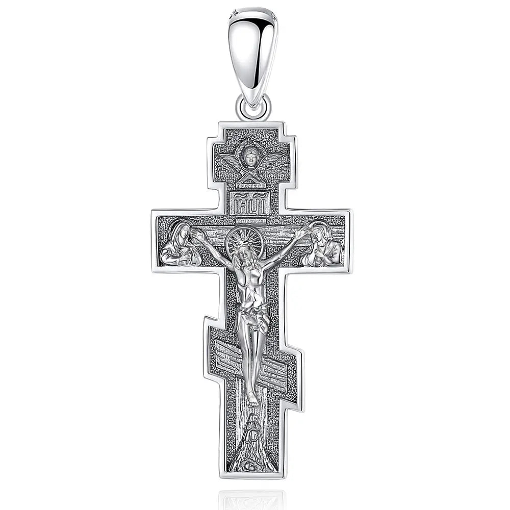 Colgante cruz de caravaca  grande full definición en plata 1