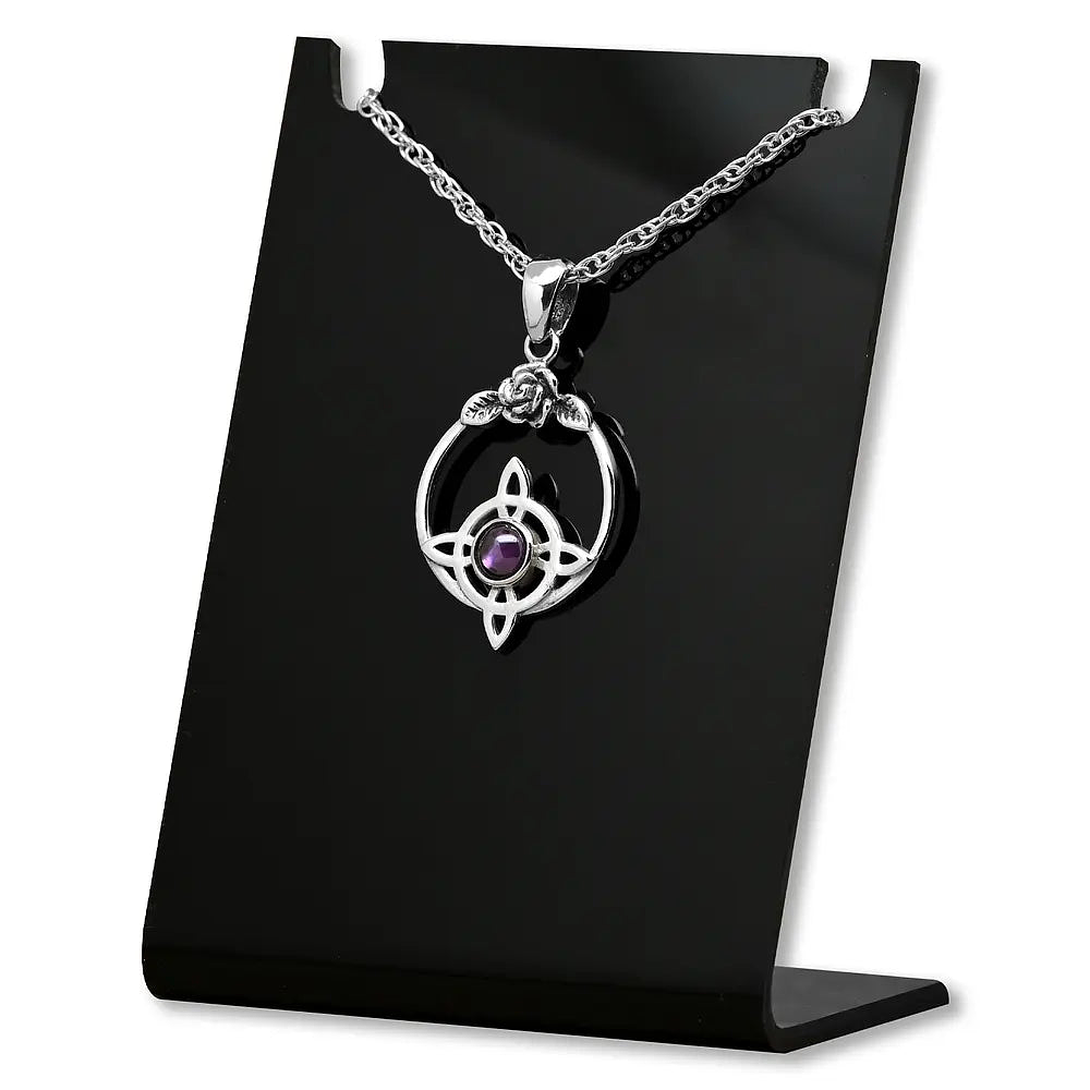 Colgante nudo de bruja con amatista pequeño en plata fina 1