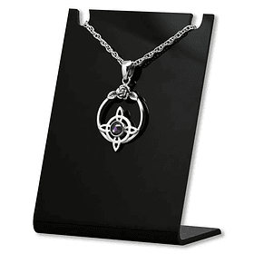 Colgante nudo de bruja con amatista pequeño en plata fina