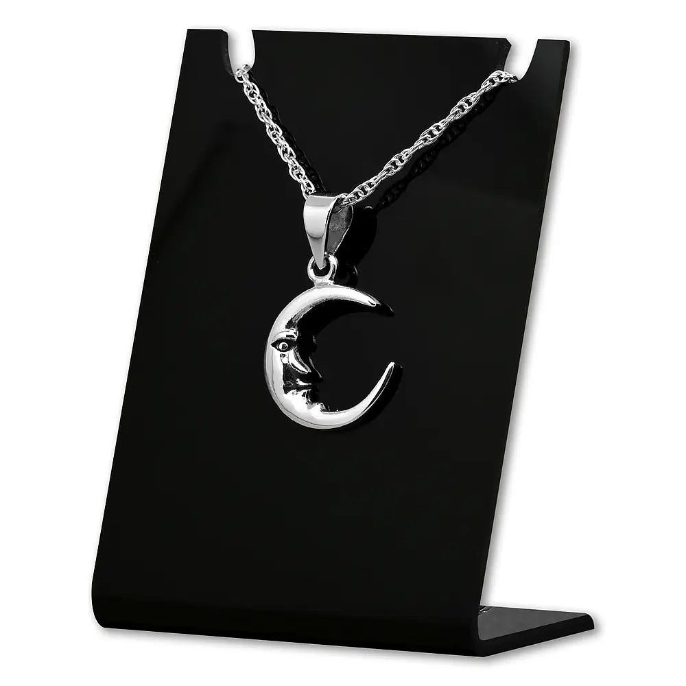 Colgante luna pequeña en plata fina 950, con cadena 1