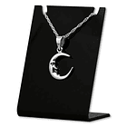 Colgante luna pequeña en plata fina 950, con cadena 1
