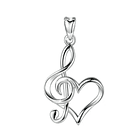Colgante llave musical con corazón en plata fina 950 1