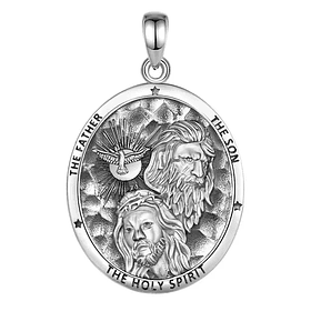 Colgante santísima trinidad en plata fina 950